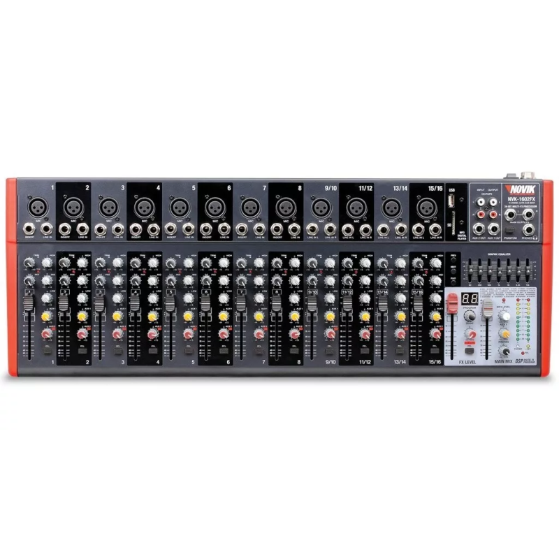 CONSOLA NOVIK NVK-1602-FX MEZCLADORA MP3 16 CANAL