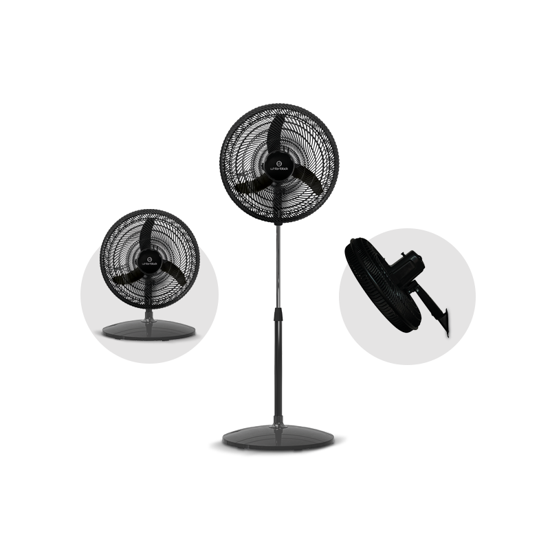 VENTILADOR 3 EN 1 WHITENBLACK 18" VPWB18K 3V. 75 W