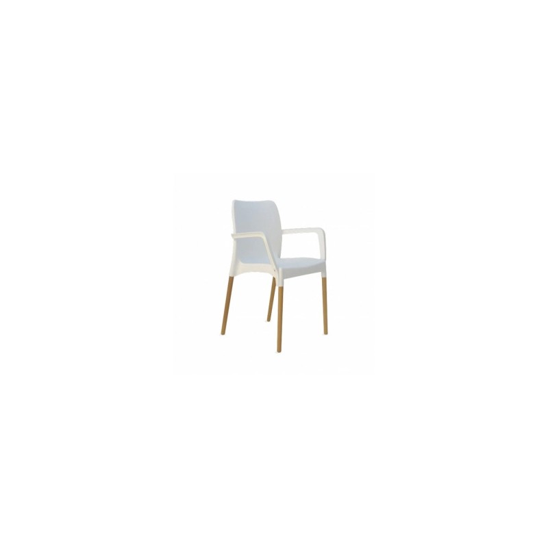 SILLA SIT MOBILI MARA A343 PATAS MADERA BLANCA