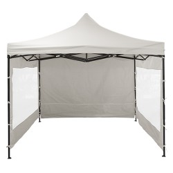 GAZEBO LAURY 3X3 CAÑO ACERO C/PAREDES IMPERMEABLE