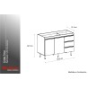 BAJO RICCHEZZE 1.20 MTS. 3 C. BLANCO ALUMINIO