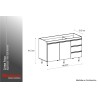 BAJO RICCHEZZE 1.40 MTS. 3 C. BLANCO ALUMINIO