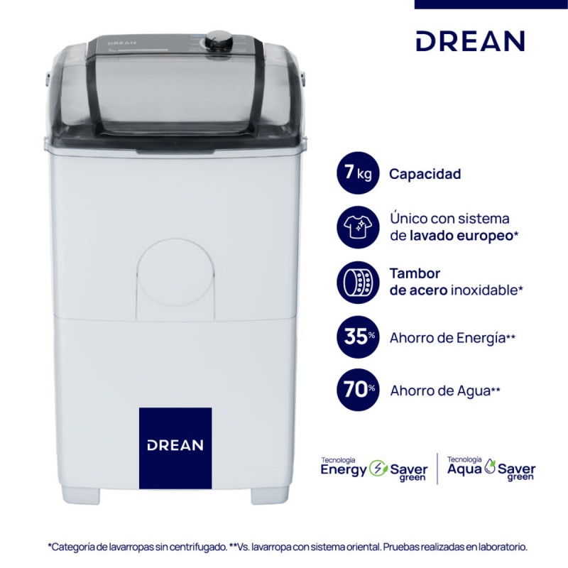 LAVARROPAS DREAN LTDR79SB 7 KG. 9 PROGRAMAS