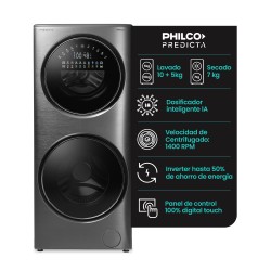 LAVASECARROPAS PHILCO PHLFT157GT 10+5 KG/7 KG INOX
