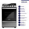 COCINA DREAN CD5617AI0 4 H. 56 CM. C/LUZ C/E INOX.
