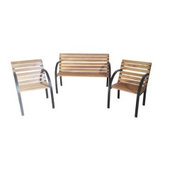 JUEGO JARDIN SEMIKON 1 BANCO DOBLE + 2 INDIVIDUALES