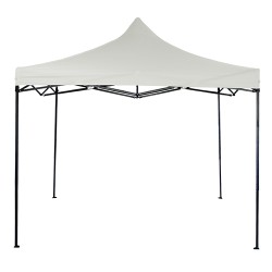 GAZEBO LAURY 3X3 CAÑO ACERO TELA OXFORD BLANCO
