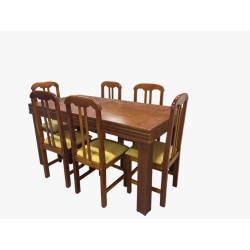 OFERTA MESA COMEDOR 160X80 + 6 SILLAS CAOBA
