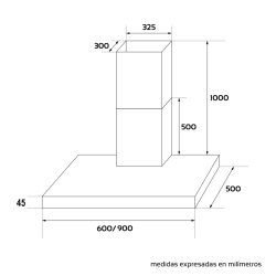 CAMPANA MARALDI SLIM ESMALTADA C/LUZ FILT/ BLANCA