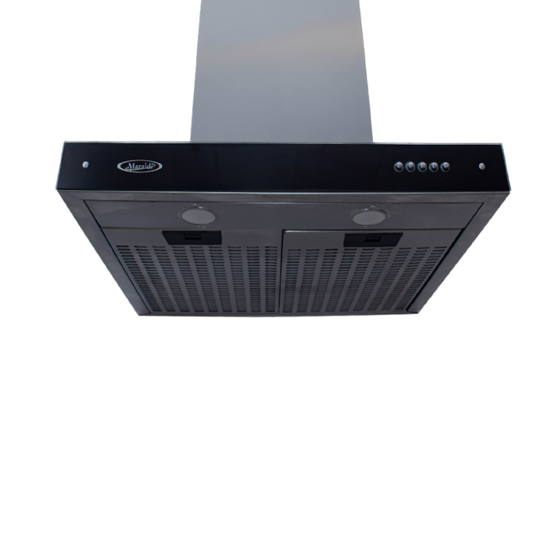 CAMPANA MARALDI SLIM CRISTAL ACERO C/LUZ FIL NEGRA