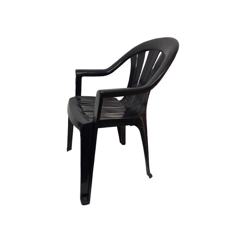 SILLA PVC MUNRO PICCOLLO C/APOYABRAZSOS NEGRO
