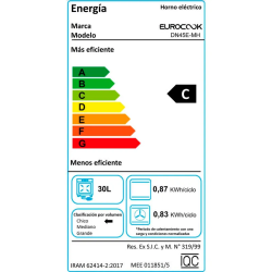 HORNO EUROCOOK DN45E-MH 55 LTS. C/ANAFE 2000 W.
