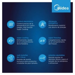 HELADERA MIDEA MDRT489MTE01ADW 340 LTS. NO FROST