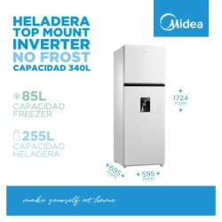 HELADERA MIDEA MDRT489MTE01ADW 340 LTS. NO FROST