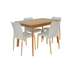 MESA COMEDOR SIT MOBILI A1120 120 CM + 4 SILLAS BLANCO