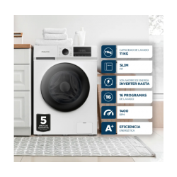LAVARROPAS PHILCO PHLFA11C3ABN 11 KG. 1400 RPM BCO