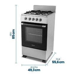 COCINA PHILCO PHCN50P 4 H. 50 CM. MULTIGAS