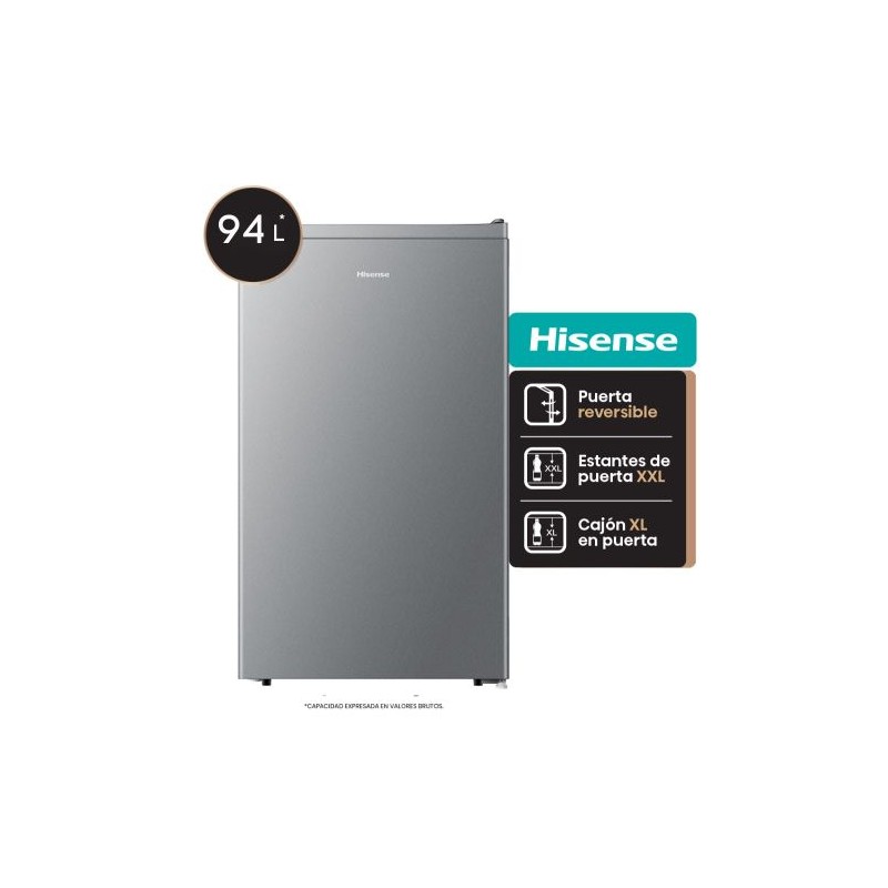 HELADERA HISENSE RS-12DRS 94 LTS. GRIS