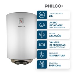 TERMOTANQUE PHILCO PHTE030B2 30 LTS. ELECTRICO C/I