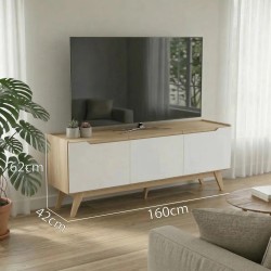 MESA TV GACELA NORDEN 3 PUERTAS BLANCO/NATURAL