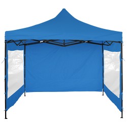 GAZEBO UTILE 3X3 CAÑO ACERO C/PAREDES IMPERMEABLE AZUL
