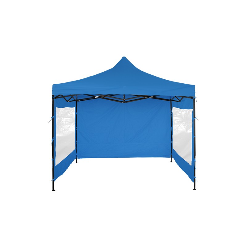 GAZEBO UTILE 3X3 CAÑO ACERO C/PAREDES IMPERMEABLE AZUL