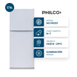 HELADERA PHILCO PHNT198B2 174 LTS. NO FROST BLANCA