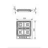 ANAFE EMPOTRABLE LONGVIE A-2600RXF 4 HORN. ACERO
